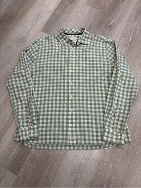 Johnnie-O Green and White Check Button-Down Shirt